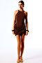 Luca Halter Neck Mini Dress (Brown) - 3