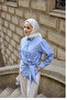 Women's Side Tie Thick Striped Shirt Blue - 2