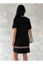 Women's Short Sleeve V-Neck Ethnic Pattern Stripe Detailed Viscose Dress - 8