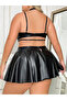 Leather Look Plus Size Nightgown Set - 2