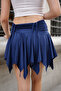 Women's Cross Cut Skirt with Internal Tights Front Back Waist with Drawstring - 7