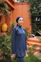 Women's Half Zipper Diving Fabric Mold Jogger Hijab Swimsuit Closed - 6