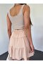 Piece Fabric Skirt with Elastic Waist Shorts - 3