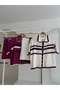 Shirt Collar Skirted Knitwear Suit 10102 - 8