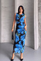 Digital Print Tulle Dress - Blue
