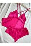 Satin Backless Strappy Hipster Shorts Nightgown Pajama Set (Dowry Custom) - 7