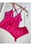 Satin Backless Strappy Hipster Shorts Nightgown Pajama Set (Dowry Custom) - 3