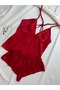 Satin Backless Strappy Hipster Shorts Nightgown Pajama Set (Dowry Custom) - 3