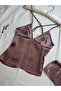 Satin Backless Strappy Hipster Shorts Nightgown Pajama Set (Dowry Custom) - 3