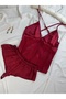 Satin Backless Strappy Hipster Shorts Nightgown Pajama Set - 8