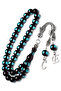 Men's Letter Tassel Sphere Cut Water Green Vernier Powder Amber Prayer Beads - 2