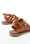 205-041 Tan Orthopedic Genuine Leather Women's Sandals - 5