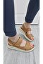 Genuine Leather Daily Women's Comfortable Poly Sole Tobacco Color New Hook Sandals Model - 5