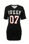 Women's Black Queen 07 Printed V Neck Casual Short Sleeve Midi Length Dress
