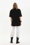 Women's Plain Short Sleeve Combed Cotton T-Shirt - Black - 4