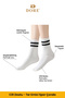 Original Unisex 3 Pairs Premium Cotton 4 Seasons Casual Comfort Model Two Stripes Solid Color Sweat Absorbent & Breathable Flexible Heel Toe Reinforced Long Socks Tennis College Sports Socks - White - 2
