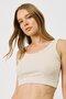 Women's suspender crop ribbed stretchy knitted tank top 926 beige