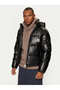 J&J Terrain Cold Proof Pu Leather Hooded Puffer Coat Black - 4