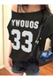 Women's Boat Neck Oywouos Printed Oversize 100% Cotton T-Shirt - 3