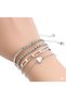 Women's 4-Piece Heart Detailed Silver Color Combination Bracelet Set - 2