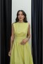 Yellow Waist-Fitted Linen Dart-Detail Dress - 2