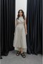 Beige Linen Dress with Dart Detail and Fitted Waist - 3