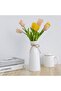 White Ceramic Vase - Minimalist Pampas Grass Flower Vase for Home Decor - 3