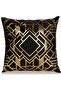 Black & Gold Cushion Covers Pack of 4 - Geometric 45 x 45 cm Decorative Pillow Covers - 7
