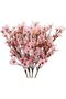 4Pcs Artificial Cherry Blossom Silk Peach Flowers - Pink