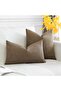Pack of 2 Linen Throw Pillow Covers 16 x 24 in (40 x 60 cm) Coffee Brown - 4