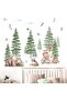 Large Pine Tree Forest Animal Wall Stickers - Bear Fox Rabbit Decals for Nursery - 2