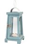 Coastal Wooden Tea Light Candle Lantern, 10.6 Inch, Worn Blue - 3