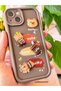 iPhone 14 Case Colorful Soft Silicone Cover with Camera Protection and Teddy Bear Coffee Figure - 6