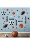 Basketball Football Soccer Sports Wall Stickers - Kids Baby Boys Wall Decals - Nursery Playroom Classroom Daycare Game Room Bedroom Home Wall Decor