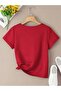 V-Neck Tiny Heart Printed Summer Women's T-Shirt - 2