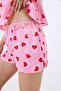 Rope Strap Heart Lace Detailed Satin Pajama Set 030 Pink - 5