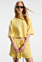 Vela women's flexible fabric bicycle collar oversize fit yellow t-shirt - 4