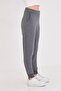 Women's Rubber Leg Cotton Sweatpants Anthracite Melange 5608-A - 5