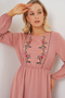 Women's Embroidered Long Hijab Dress 2550 - Powder - 4