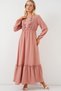 Women's Embroidered Long Hijab Dress 2550 - Powder - 3