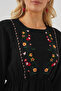 Women's Embroidered Long Hijab Dress 2550 - Black - 5