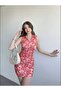 فستان أحمر متجمع - 2