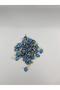 Evil Eye Bead Yellow Jaw Needle Navy Blue Beads 50 Pieces - 2