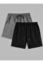 2 Pack Antarsit - Black Relaxed Cut Short Shorts - 3