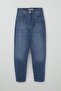 Girl's Jean Trousers with Pockets Buttons, Age 9-14, Blue