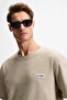 Noir Men's 100% Organic Cotton Crew Neck Short Sleeve Regular Beige T-Shirt - 4