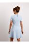 Women's Short Sleeve Blue Bell Dress - 4