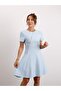 Women's Short Sleeve Blue Bell Dress - 5