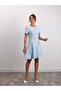 Women's Short Sleeve Blue Bell Dress - 3
