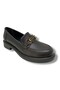 129-25 Leather Anatomical Stripe Buckle Loafer Women's Shoes